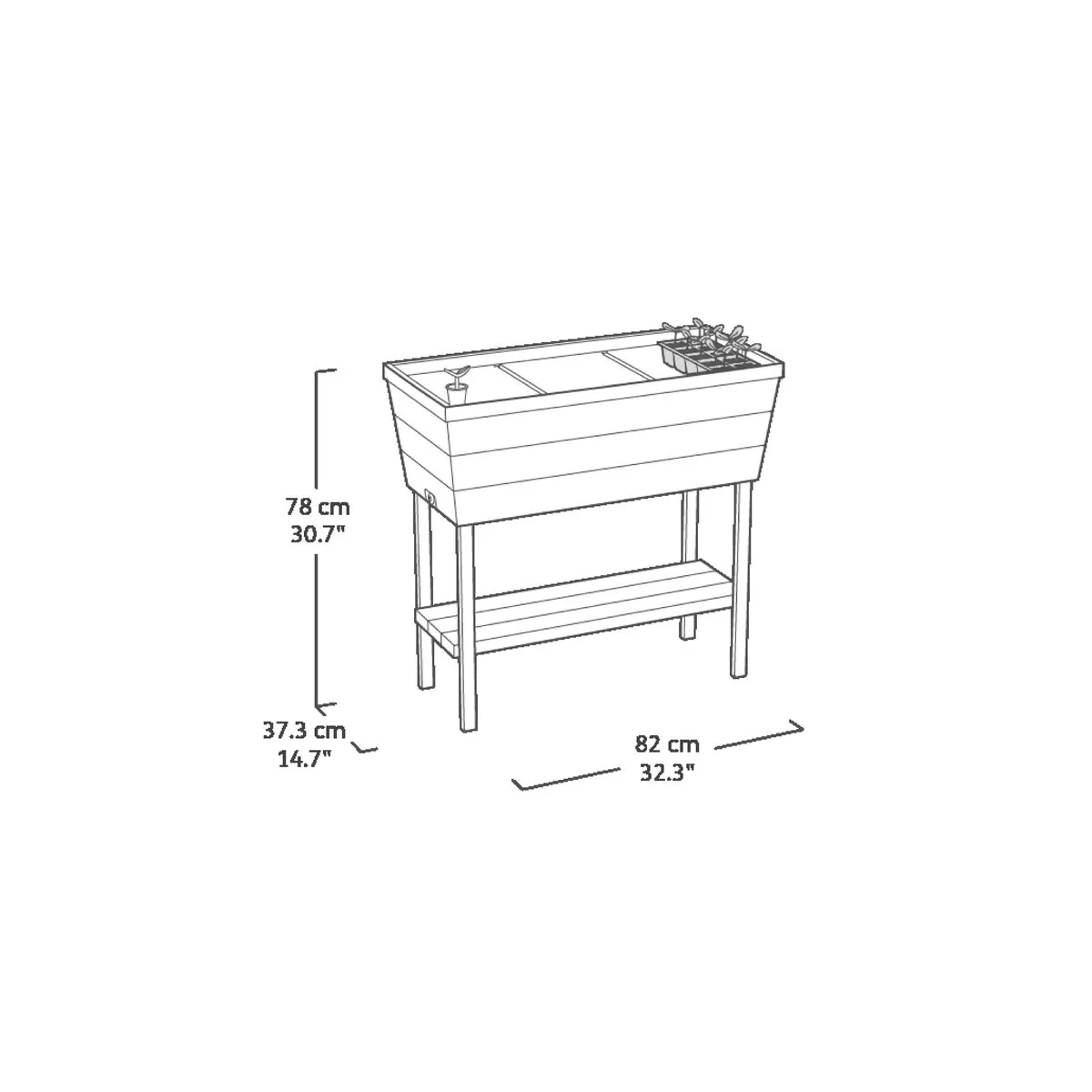 Keter Urban Bloomer 12.8 Gal. Raised Garden Bed, Graphite - photo 2