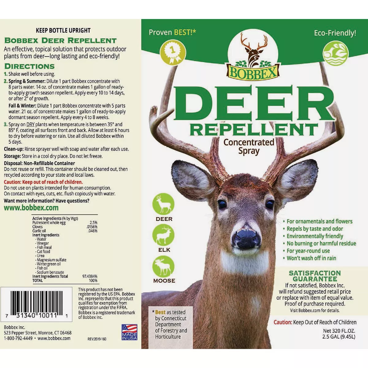 Bobbex 2.5 Gallon Concentrate Deer Repellent