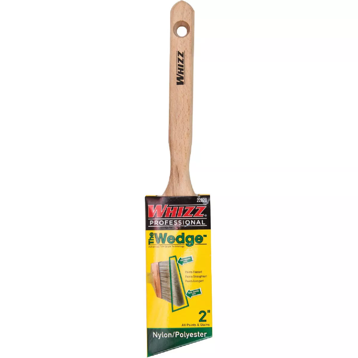Whizz Pro Wedge 2 In. Nylon Polyester Wood Handle Paint Brush