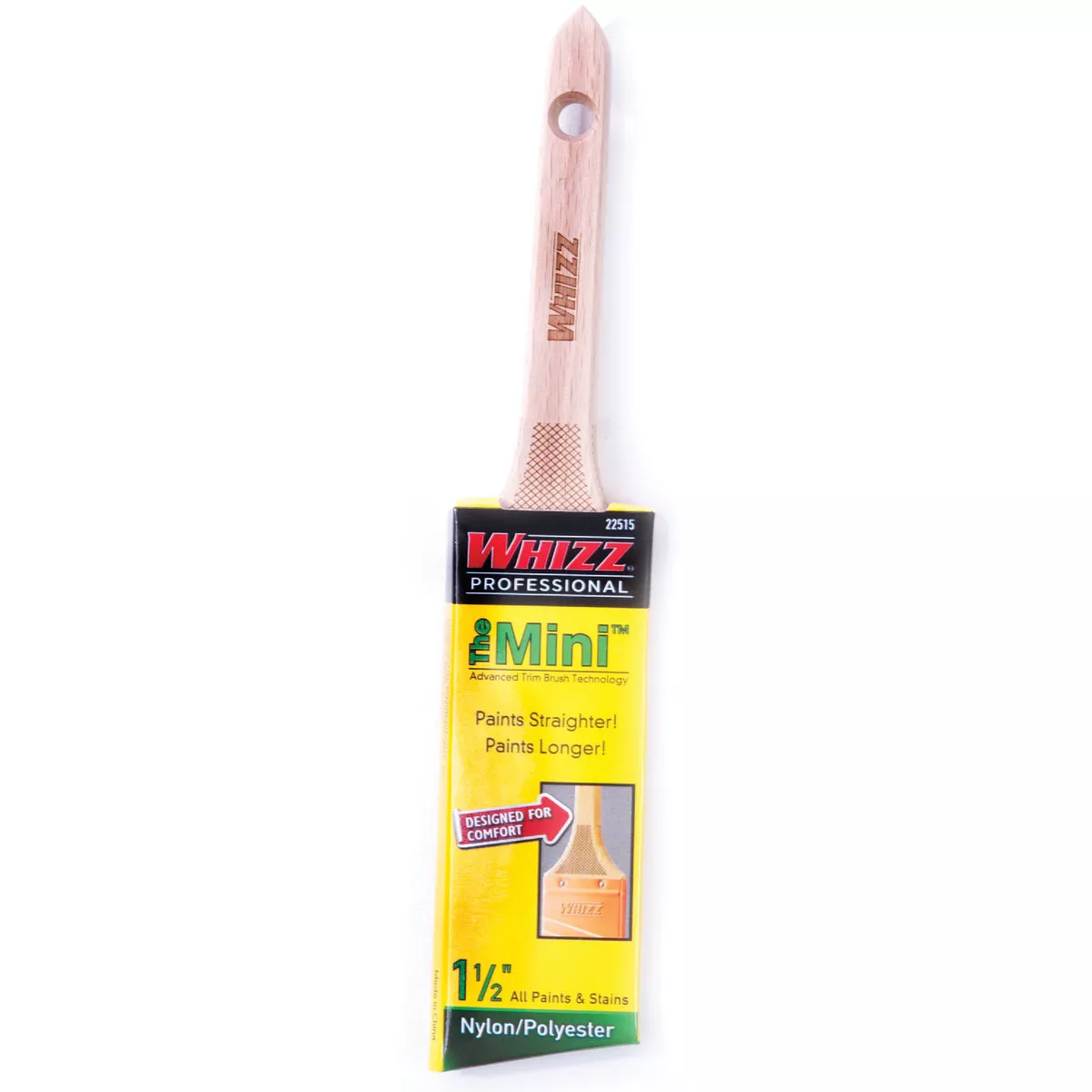 Whizz Professional 1-1/2 In. Nylon Polyester Wood Rat Tail Handle Paint Brush