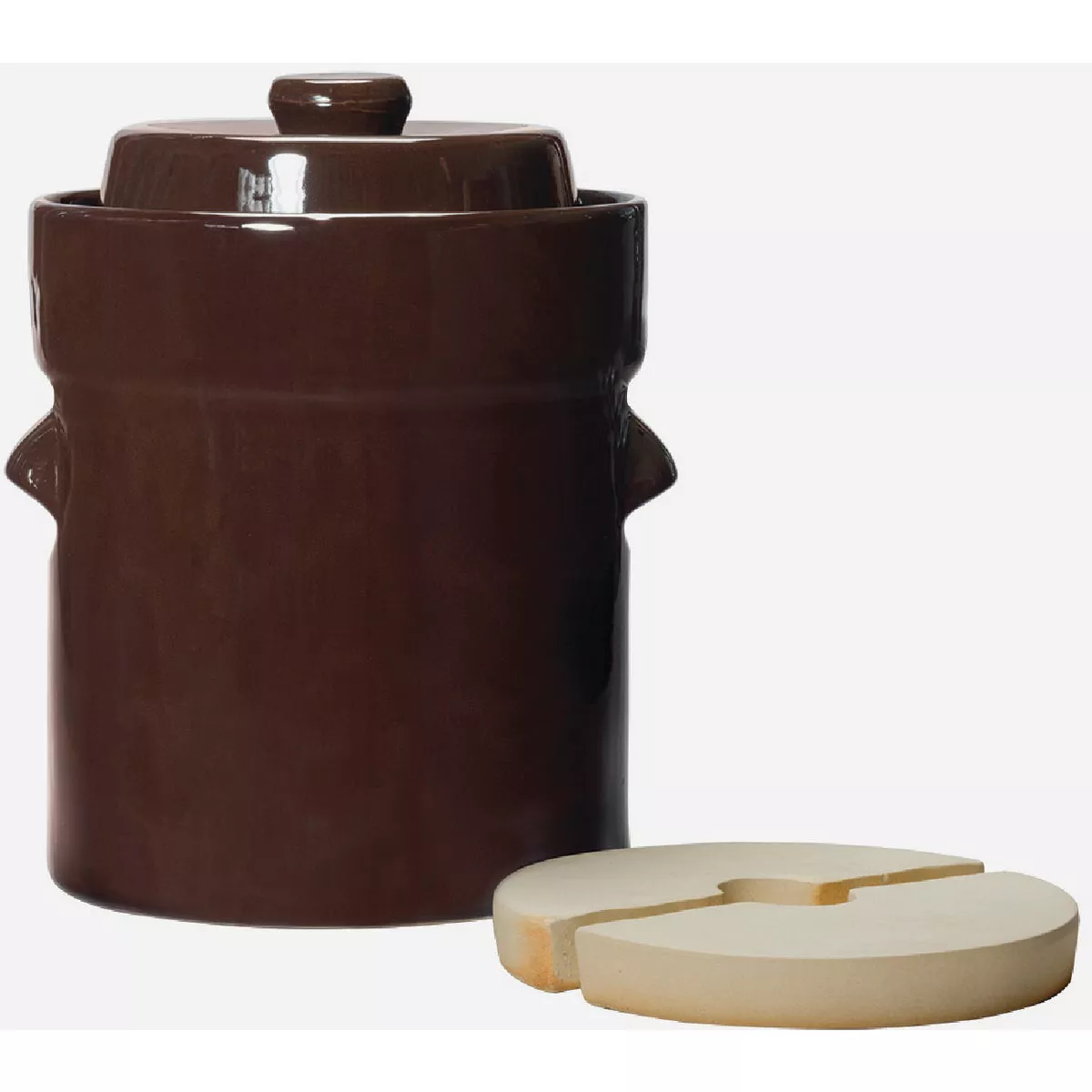 Roots & Harvest 2L Traditional Style Water-Seal Fermentation Crock Set with Lid & Weights