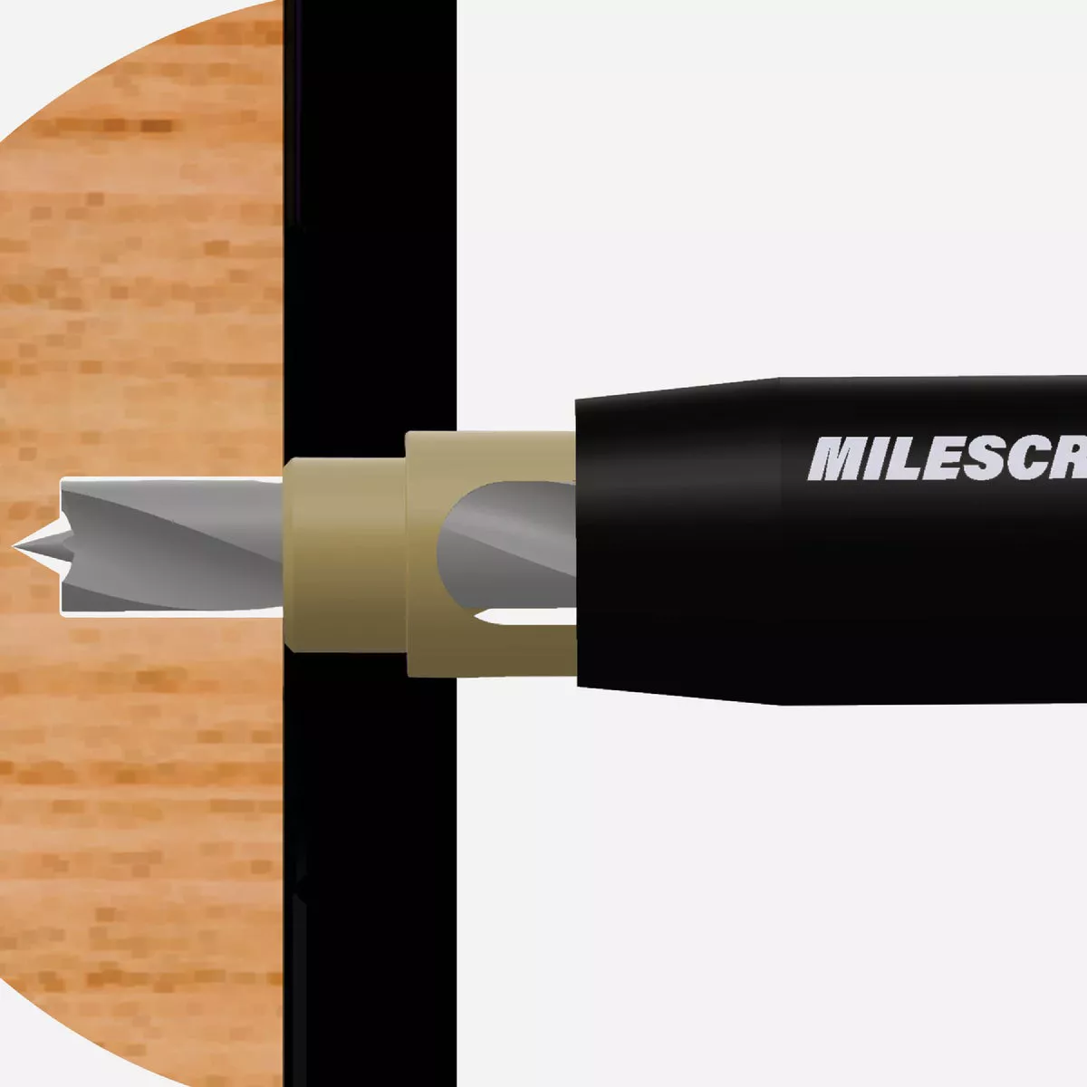 Milescraft 1/4 In. ShelfPin Self-Centering Spring-Loaded Brad Point Drill Bit - photo 3