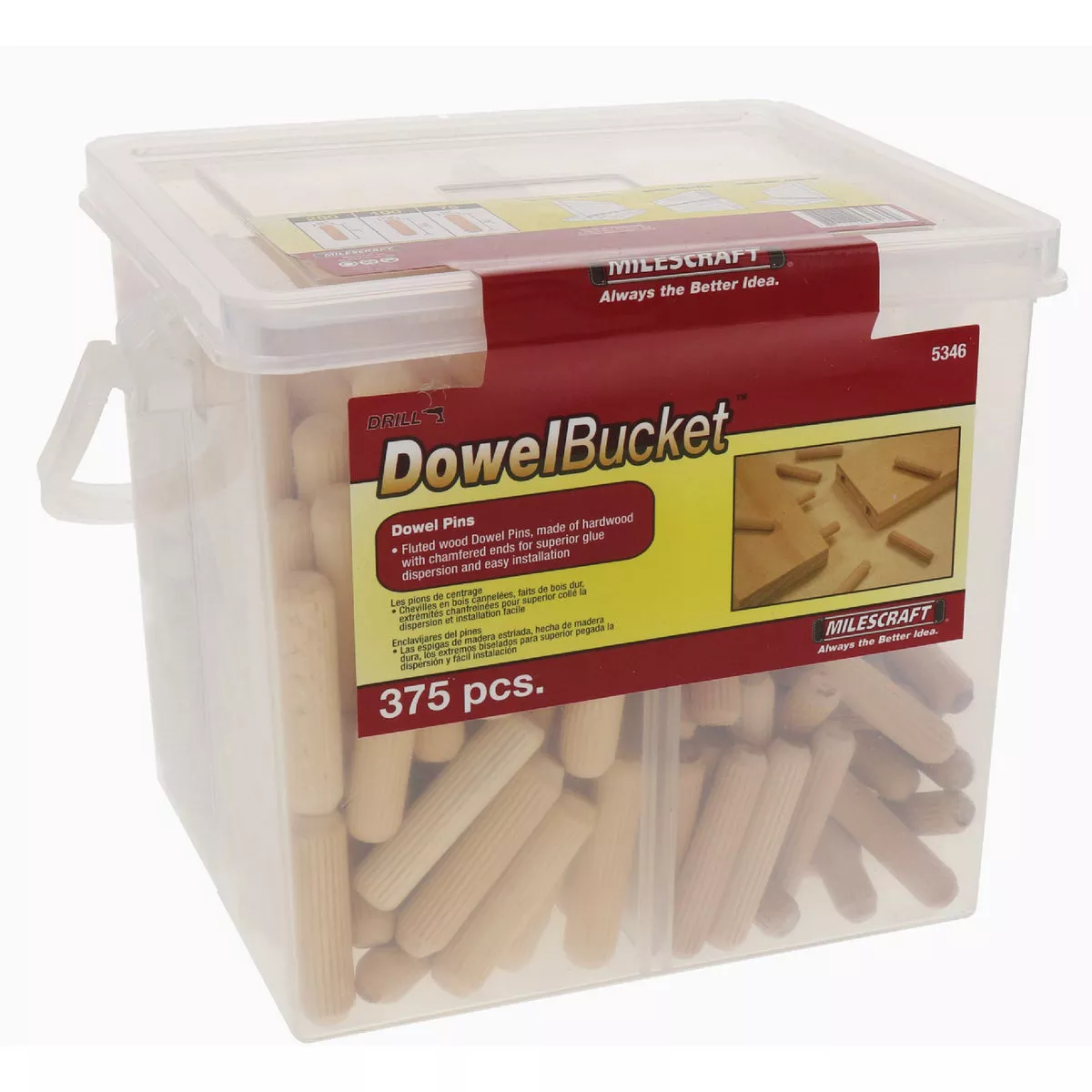 Milescraft Assorted Fluted Harwood Dowel Pins (375-Count)
