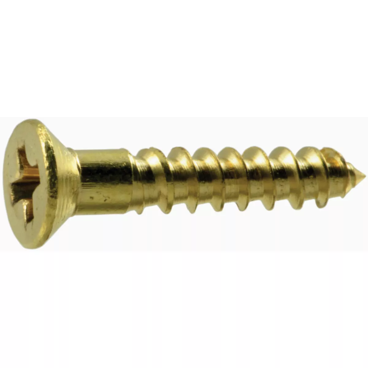Midwest Fastener #4 x 5/8 In. Brass Phillips Flat Head Wood Screws (100 Ct.)-