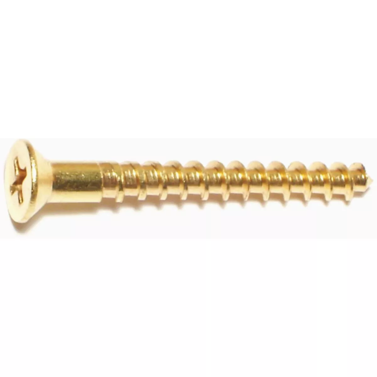 Midwest Fastener #8 x 1-1/2 In. Brass Phillips Flat Head Wood Screws (100 Ct.)