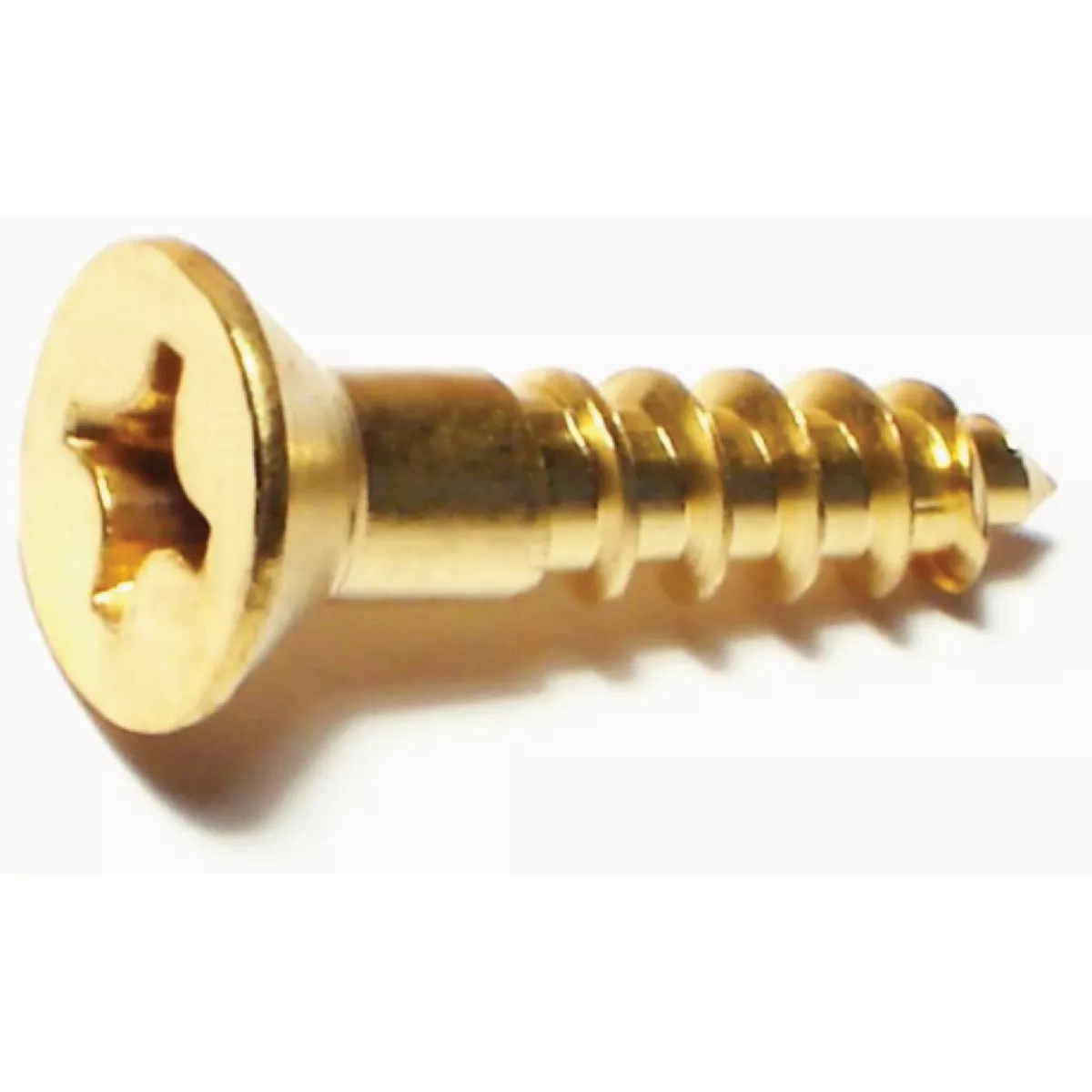 Midwest Fastener #12 x 1 In. Brass Phillips Flat Head Wood Screws