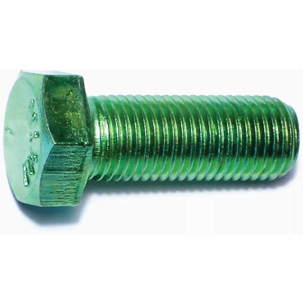 Midwest Fastener 3/8 In.-24 x 1 In. Green Rinsed Zinc Plated Grade 5 Steel Fine Thread Hex Cap Screws - photo 2