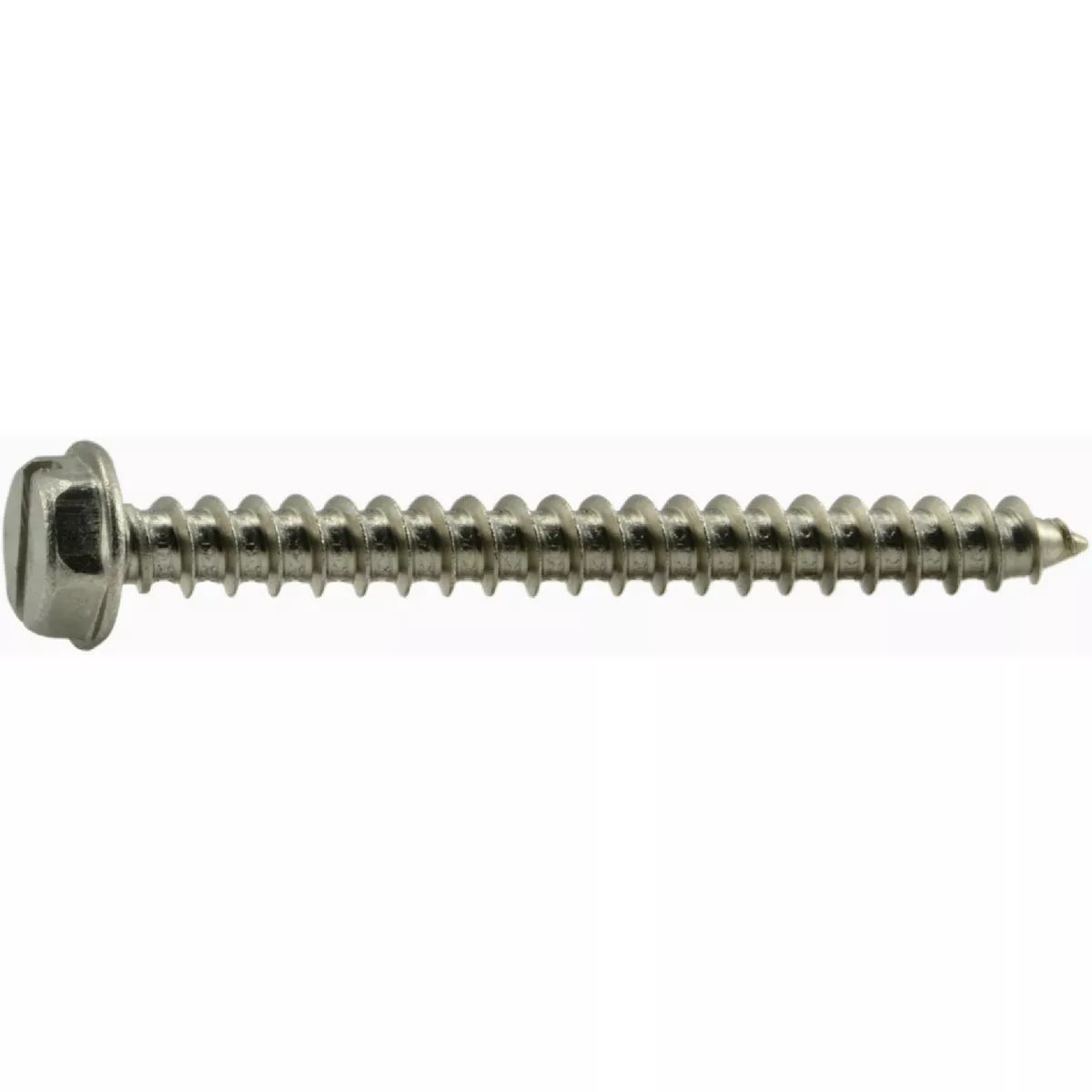 Midwest Fastener #10 x 2 In. 18-8 Stainless Steel Slotted Hex Washer Head Sheet Metal Screws (100 Ct.)-