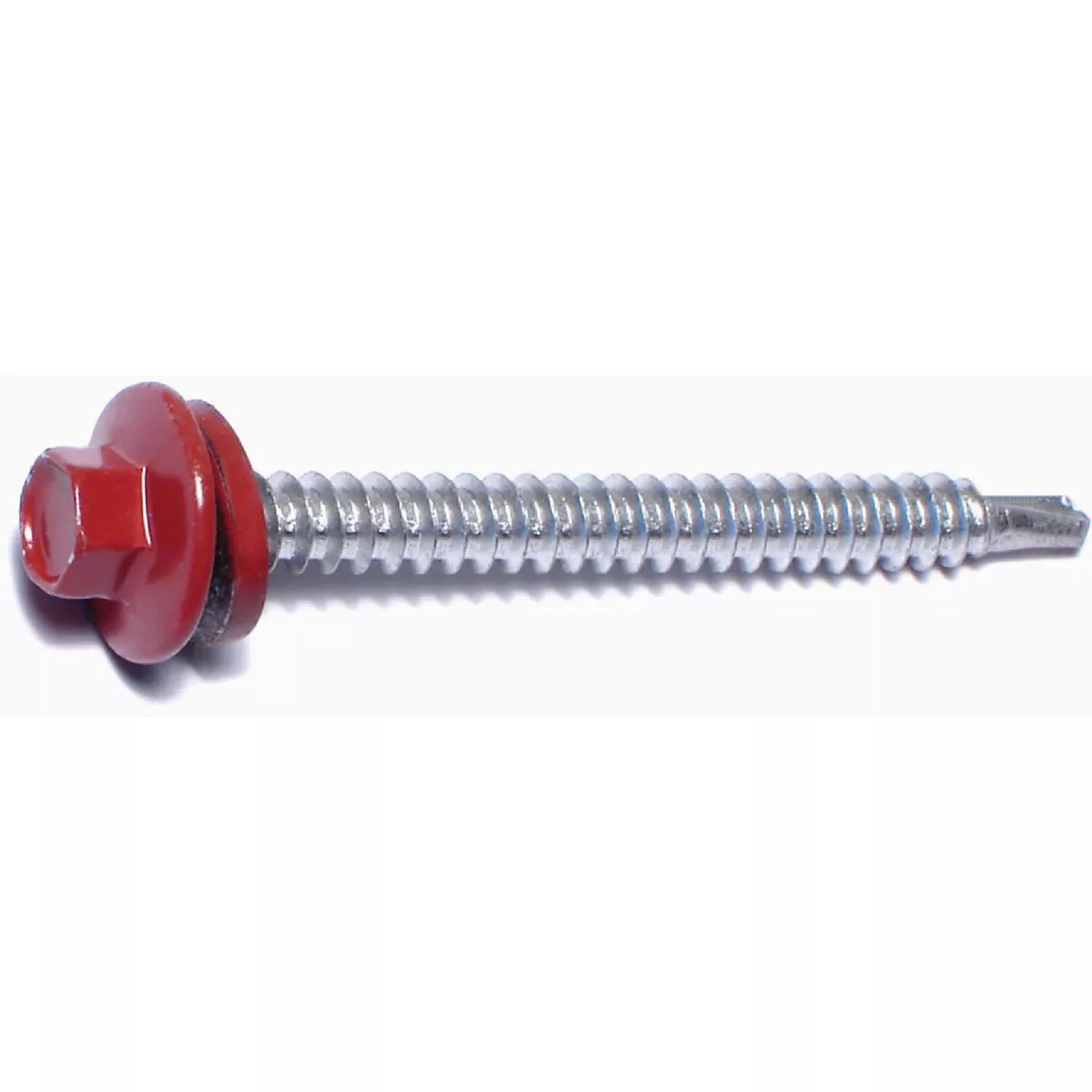 Midwest Fastener #10-14 x 2 In. Red Painted Steel Hex Washer Head Pole Barn Self-Drilling Screws (72 Ct.) - photo 2