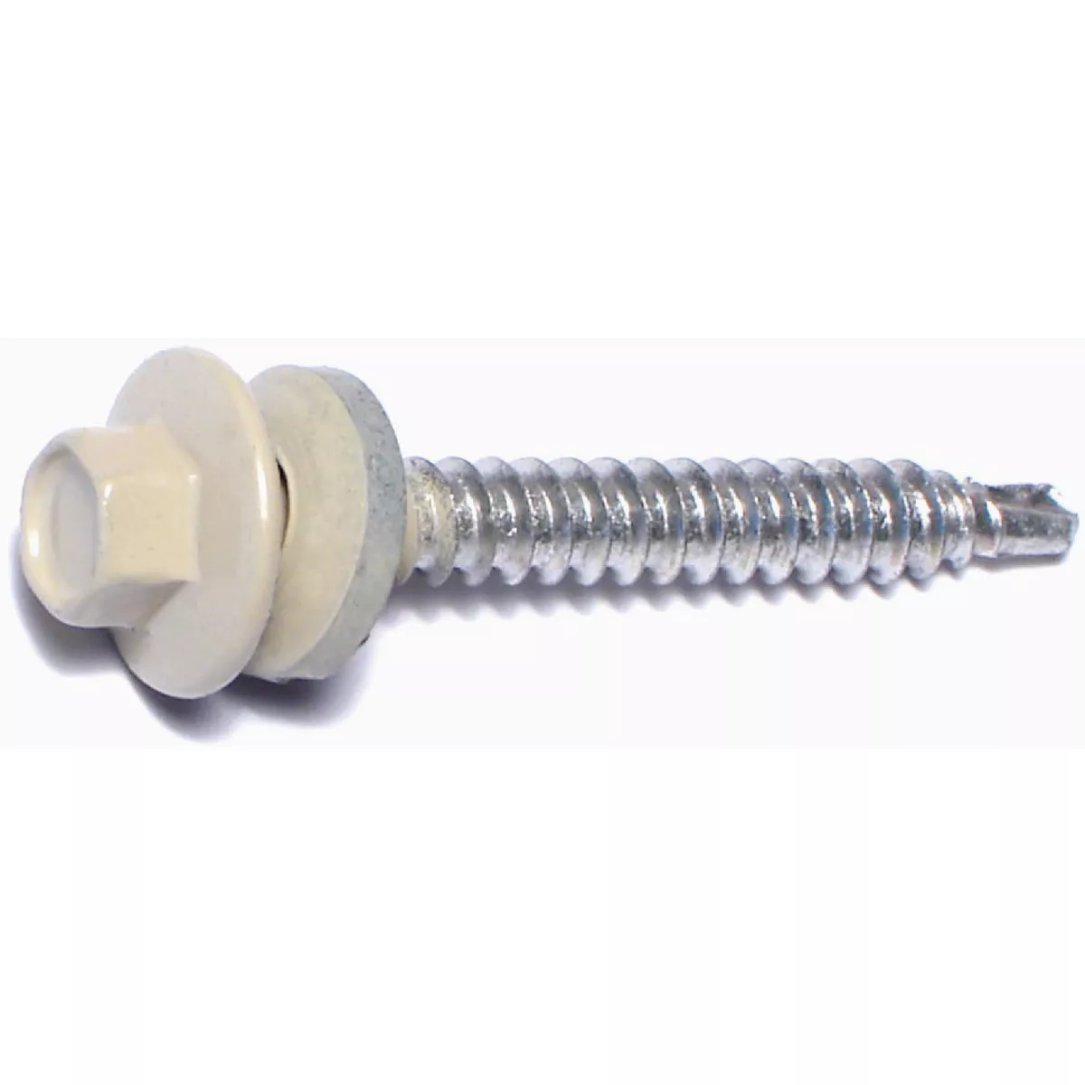 Midwest Fastener #10-14 x 1-1/2 In. Beige Painted Steel Hex Washer Head Pole Barn Self-Drilling Screws (86 Ct.)