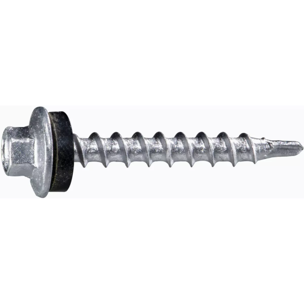 Midwest Fastener #10-14 x 1-1/2 In. Silver Ruspert Coated Steel Hex Washer Head Pole Barn Self-Drilling Screws (429 Ct.)-