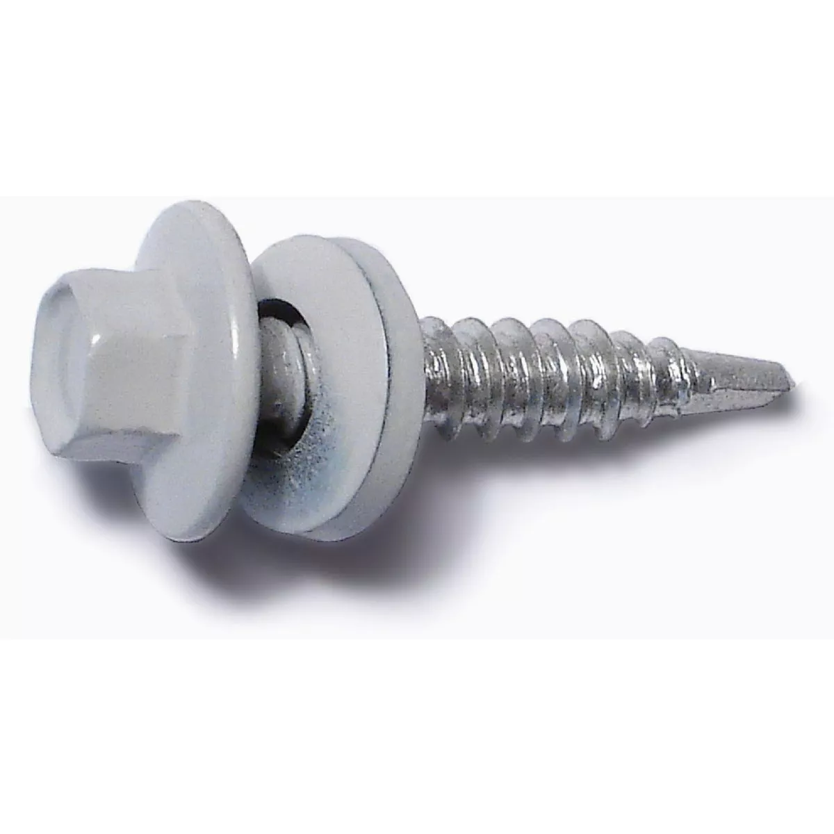 Midwest Fastener #10-14 x 1 In. White Painted Steel Hex Washer Head Pole Barn Self-Drilling Screws (12 Ct.) - photo 2