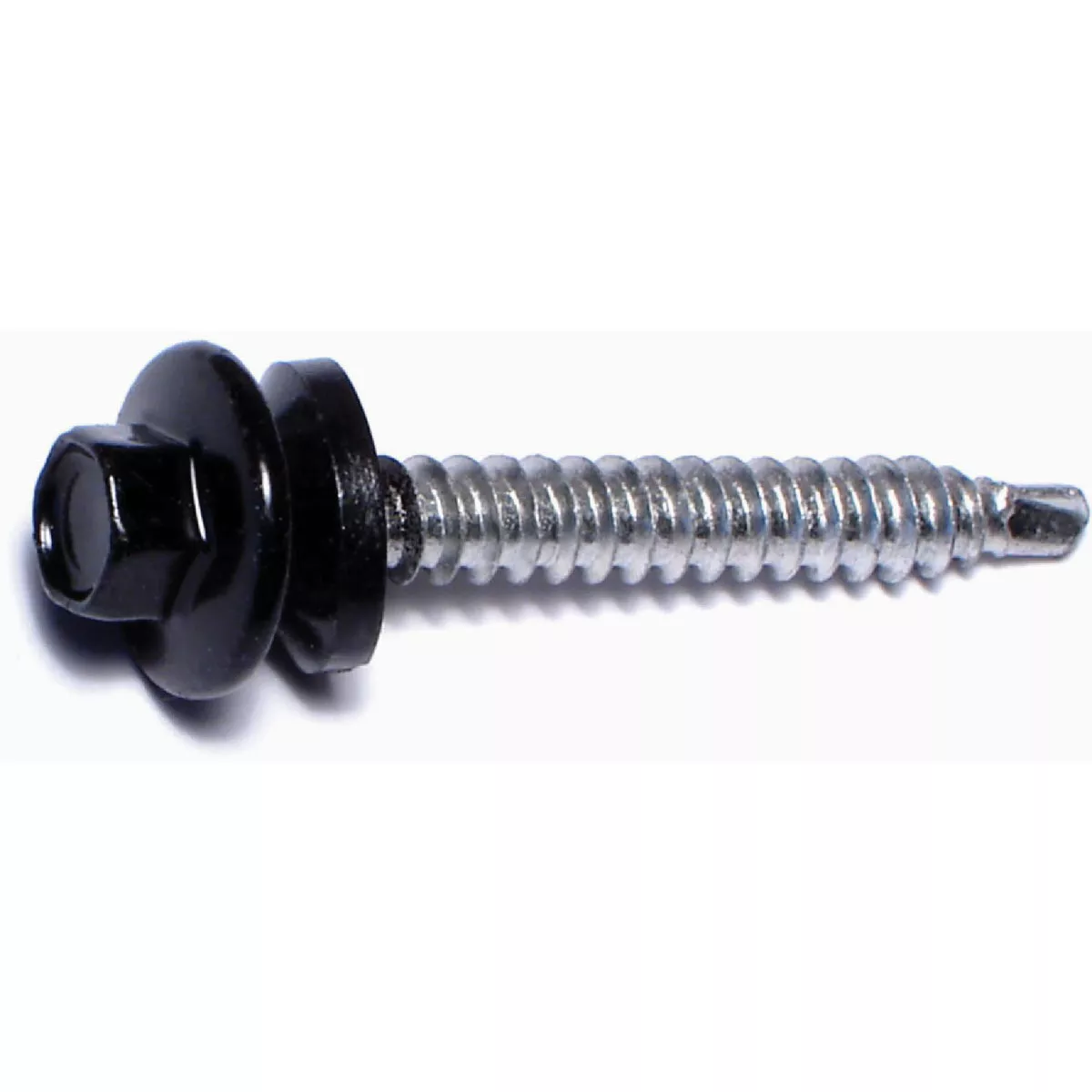 Midwest Fastener #10-14 x 1-1/2 In. Black Painted Steel Hex Washer Head Pole Barn Self-Drilling Screws (450 Ct.)