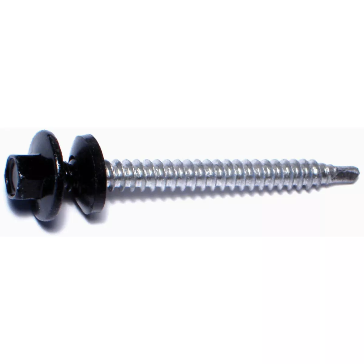 Midwest Fastener #10-14 x 2 In. Black Painted Steel Hex Washer Head Pole Barn Self-Drilling Screws (357 Ct.)-