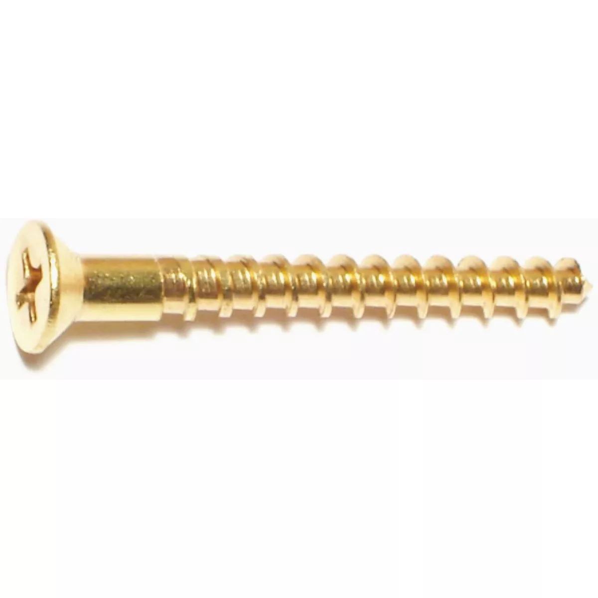 Midwest Fastener #8 x 1-1/2 In. Brass Phillips Flat Head Wood Screws