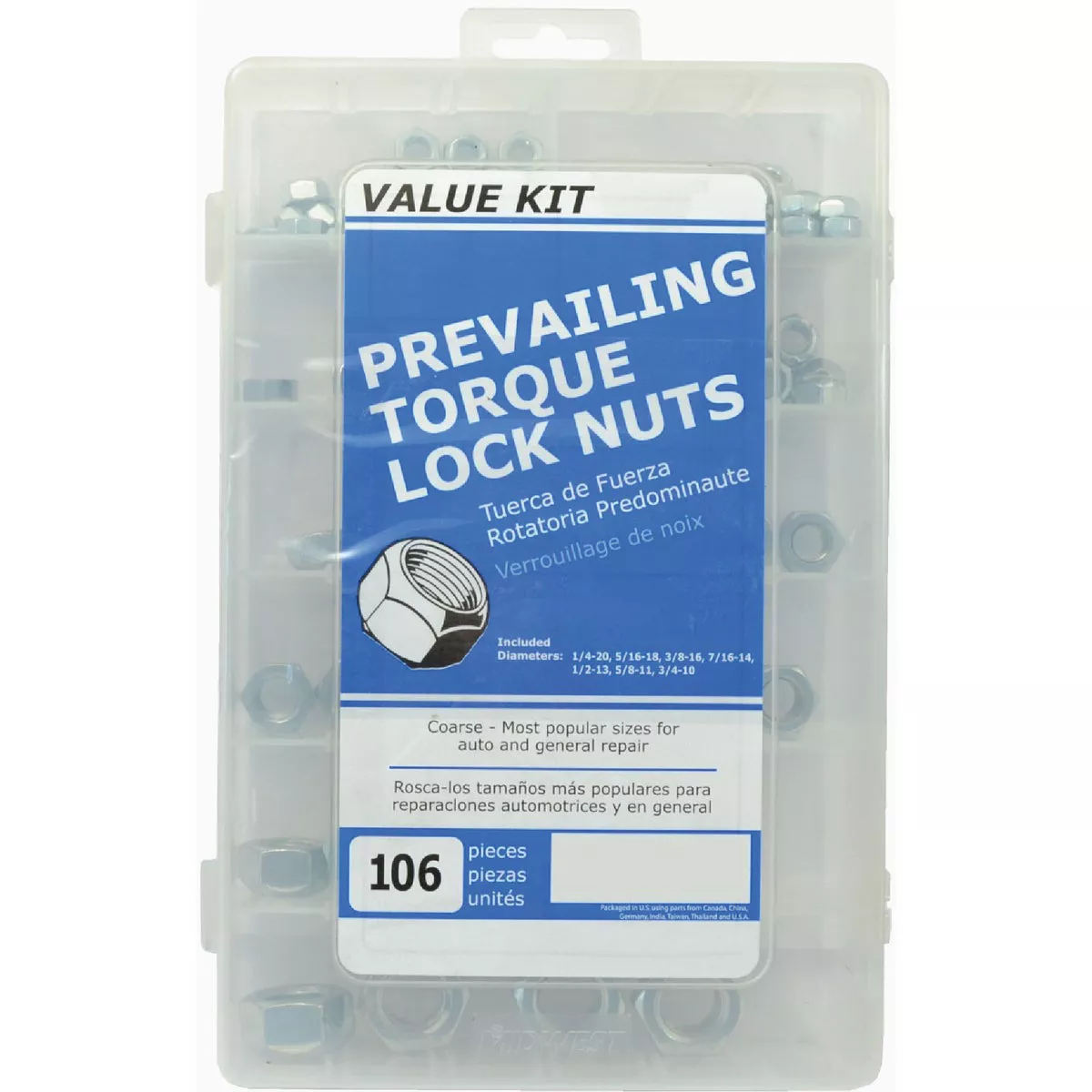 Midwest Fastener 1/4 In.-20 Zinc Plated Grade 8 Steel Coarse Thread Lock Nuts (1 Ct.)-