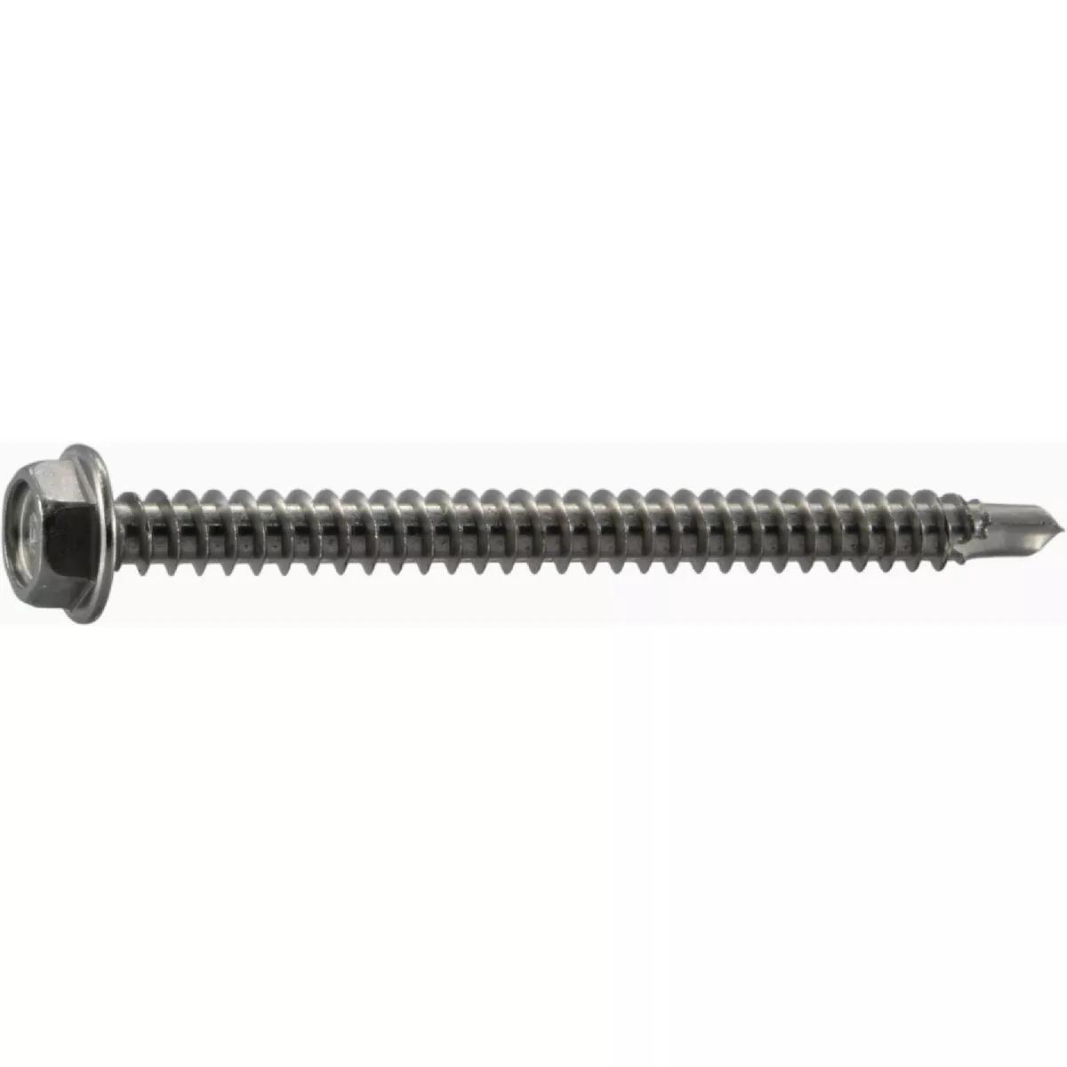 Midwest Fastener #8-16 x 2 In. 410 Stainless Steel Hex Washer Head Self-Drilling Screws (1 Ct.)-