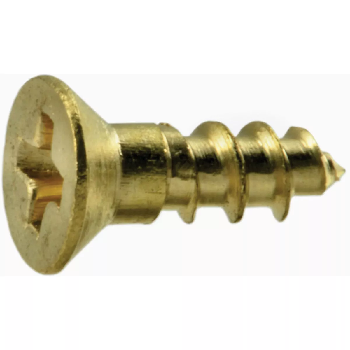 Midwest Fastener #4 x 3/8 In. Brass Phillips Flat Head Wood Screws