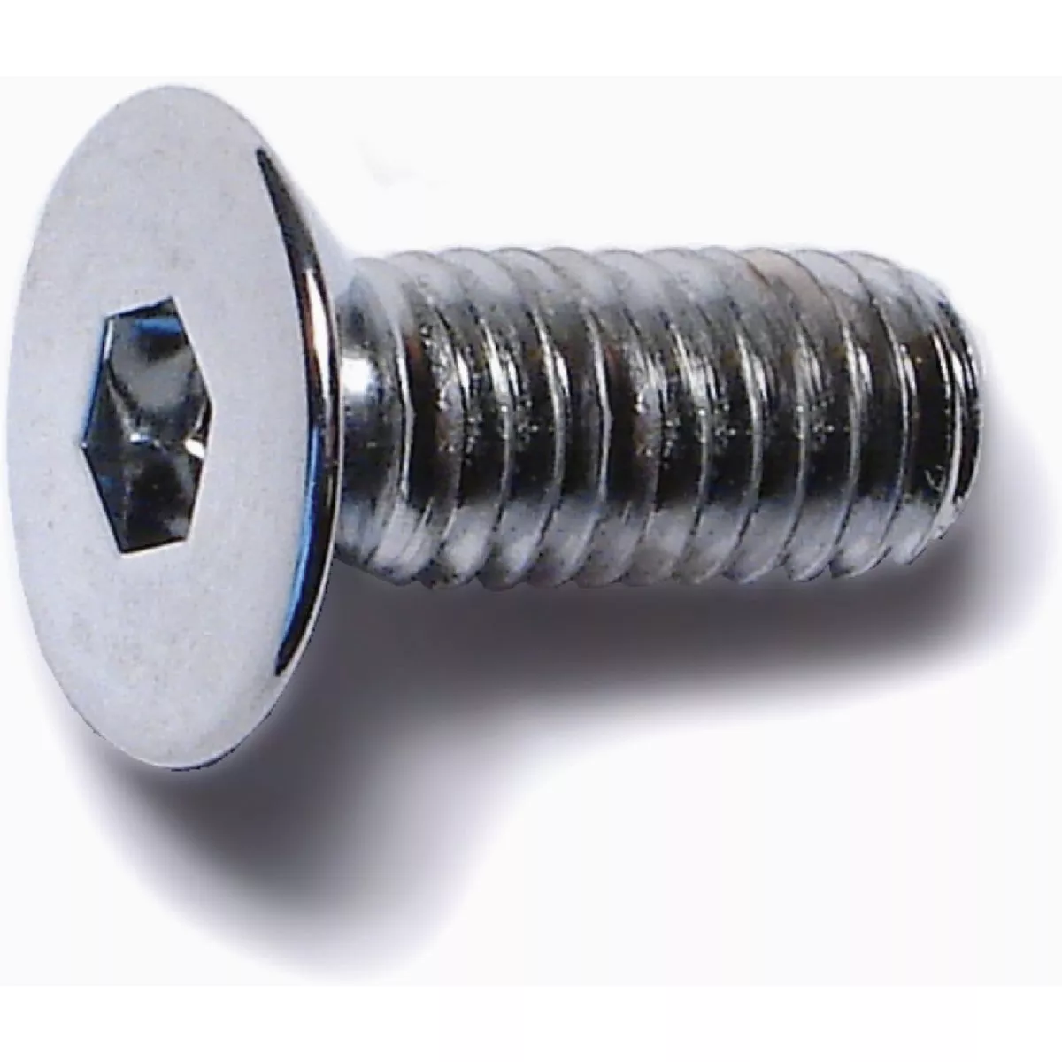 Midwest Fastener 6mm-1.0 x 16mm Chrome Plated Class 10.9 Steel Coarse Thread Flat Head Hex Socket Cap Screws (10 Ct.)-