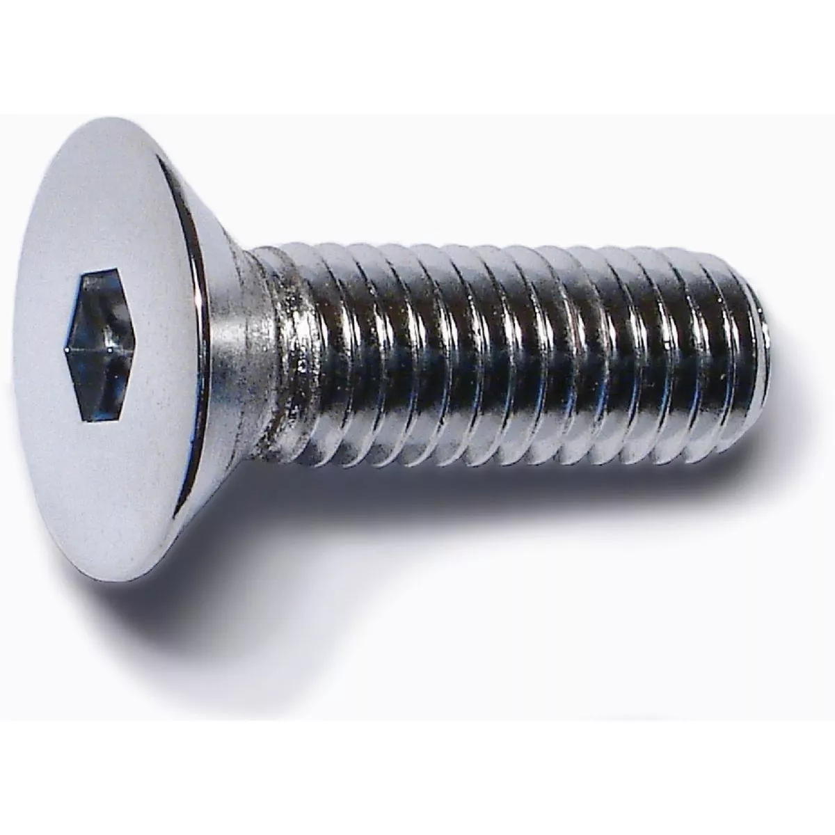 Midwest Fastener 8mm-1.25 x 25mm Chrome Plated Class 10.9 Steel Coarse Thread Flat Head Hex Socket Cap Screws (10 Ct.)