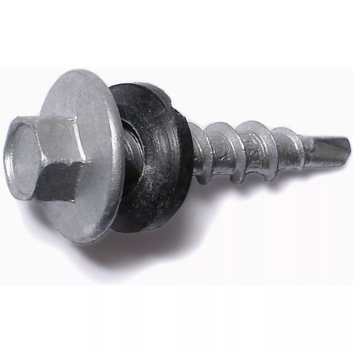 Midwest Fastener #10-14 x 1 In. Silver Ruspert Coated Steel Hex Washer Head Pole Barn Self-Drilling Screws (30 Ct.)