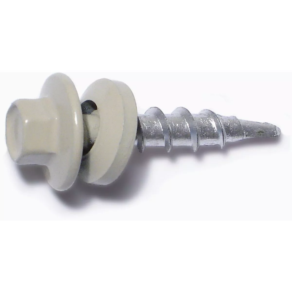 Midwest Fastener #10-14 x 1 In. Beige Painted Steel Hex Washer Head Pole Barn Self-Drilling Screws (20 Ct.)