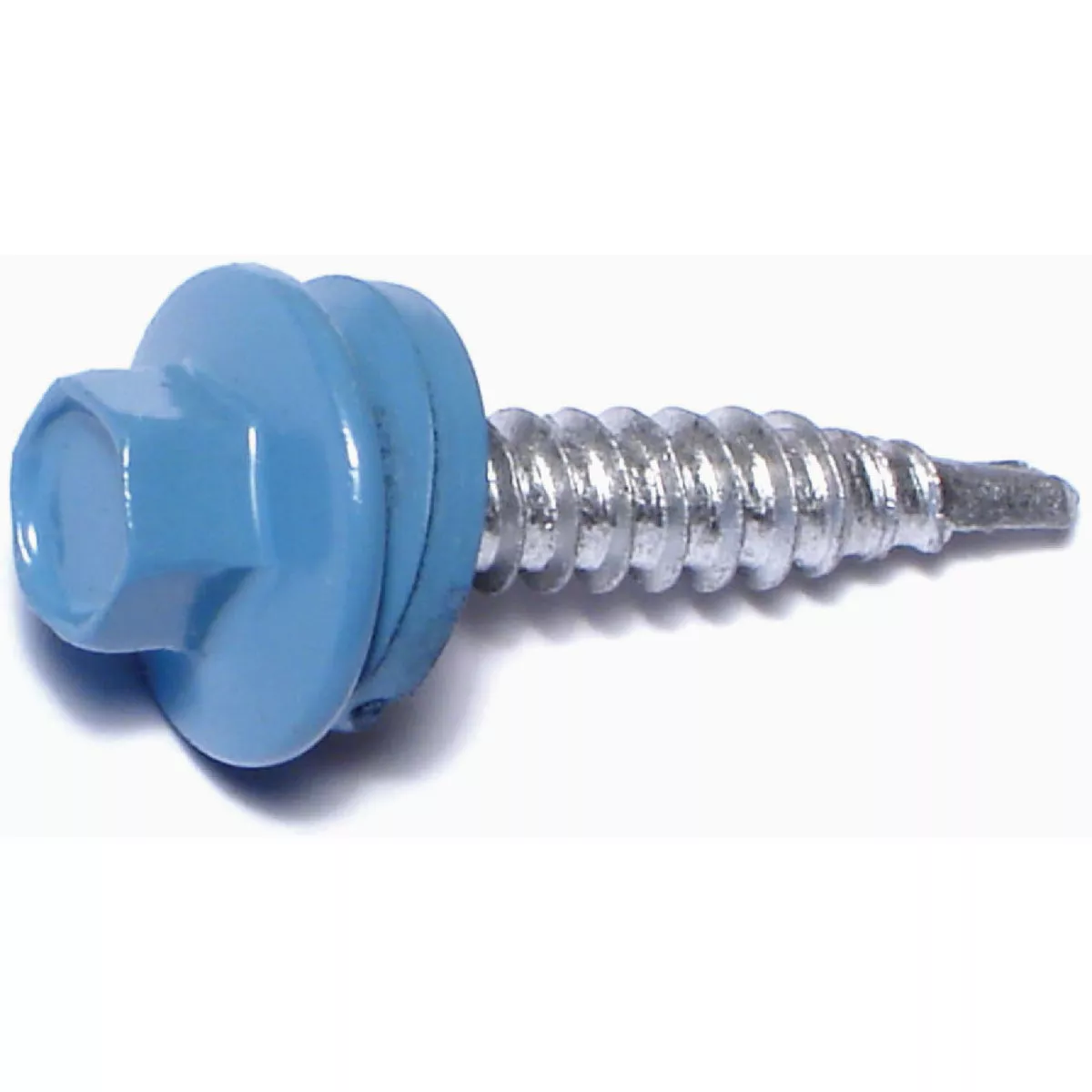 Midwest Fastener #10-14 x 1 In. Blue Painted Steel Hex Washer Head Pole Barn Self-Drilling Screws (20 Ct.)