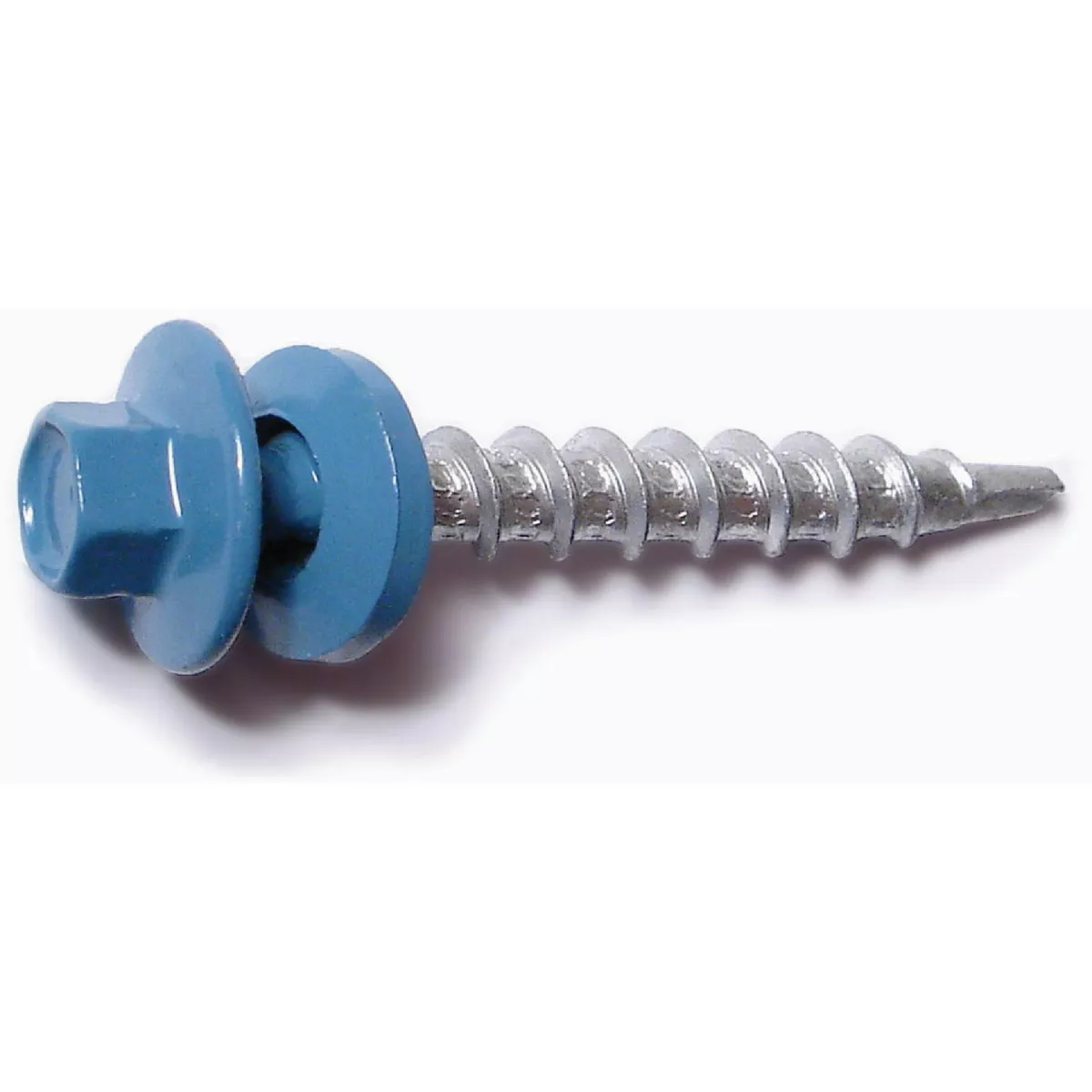 Midwest Fastener #10-14 x 1-1/2 In. Blue Painted Steel Hex Washer Head Pole Barn Self-Drilling Screws (20 Ct.)