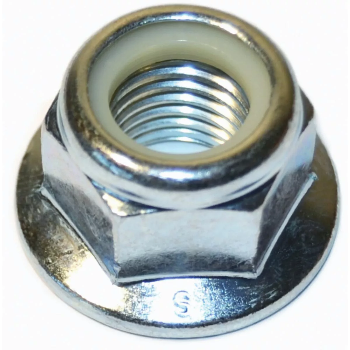 Midwest Fastener 16mm-2.0 Zinc Plated Class 8 Steel Coarse Thread Flange Nylon Insert Lock Nuts (5 Ct.)