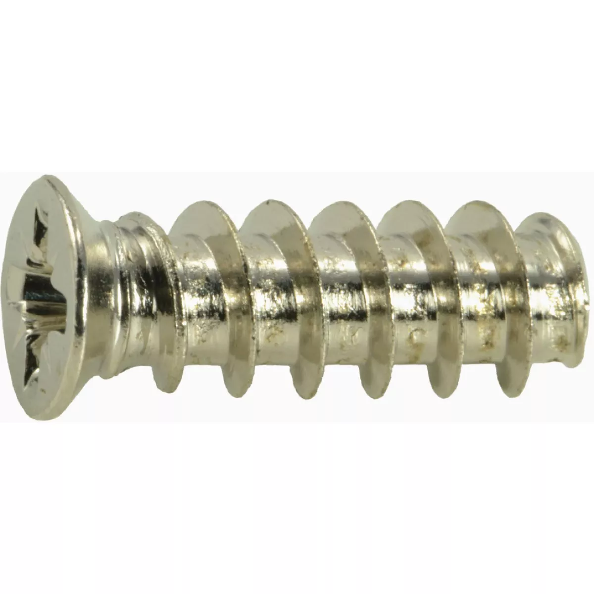 Midwest Fastener 6.3mm x 18mm Nickel Plated Steel Phillips Pozidriv Flat Head Euro Screws (25 Ct.)-