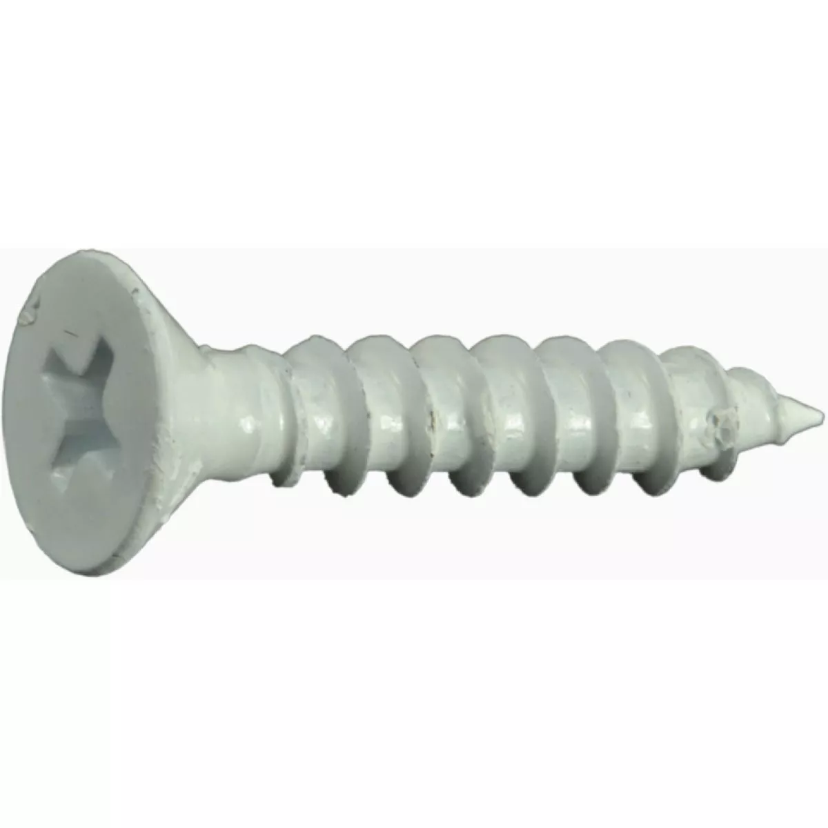 Midwest Fastener #10 x 1 In. White Steel Phillips Flat Head Sheet Metal Screws