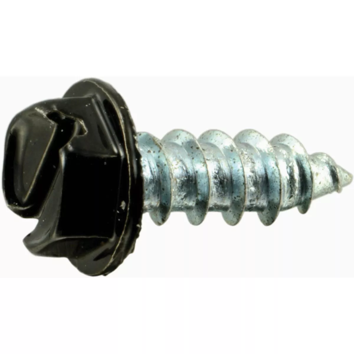 Midwest Fastener #8 x 1/2 In. Black Painted Steel Slotted Hex Washer Head Sheet Metal Screws (40 Ct.)-