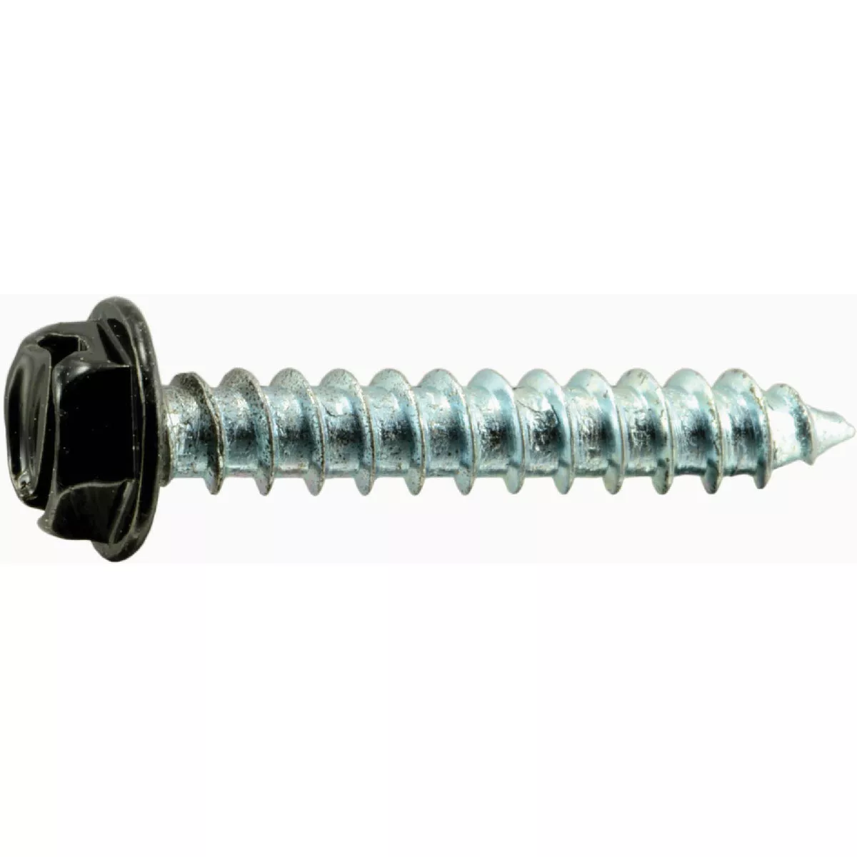 Midwest Fastener #8 x 1 In. Black Painted Steel Slotted Hex Washer Head Sheet Metal Screws (30 Ct.)