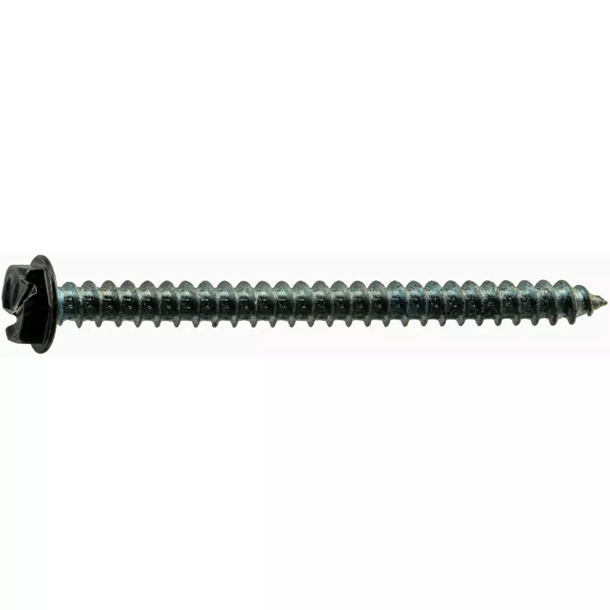 Midwest Fastener #10 x 2-1/2 In. Black Painted Steel Slotted Hex Washer Head Sheet Metal Screws (12 Ct.) - photo 2