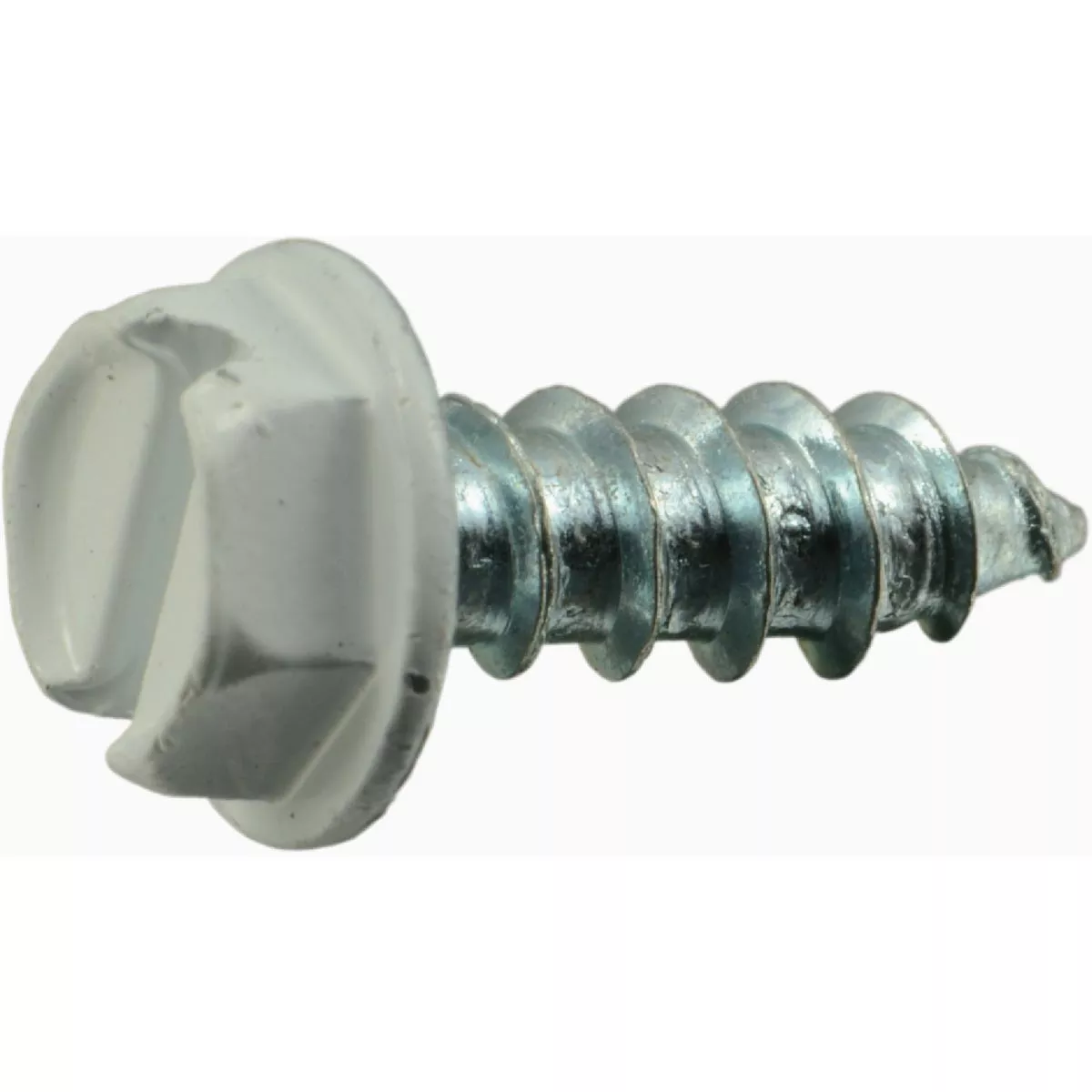 Midwest Fastener #8 x 1/2 In. White Painted Steel Slotted Hex Washer Head Sheet Metal Screws