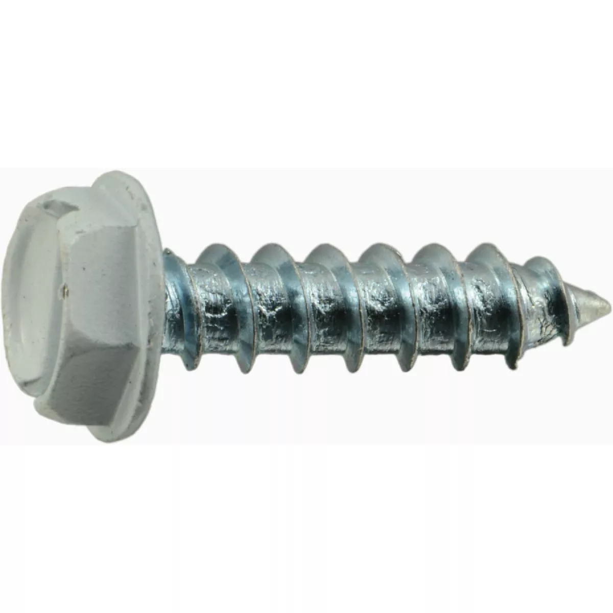 Midwest Fastener #10 x 3/4 In. White Painted Steel Slotted Hex Washer Head Sheet Metal Screws (30 Ct.) - photo 2