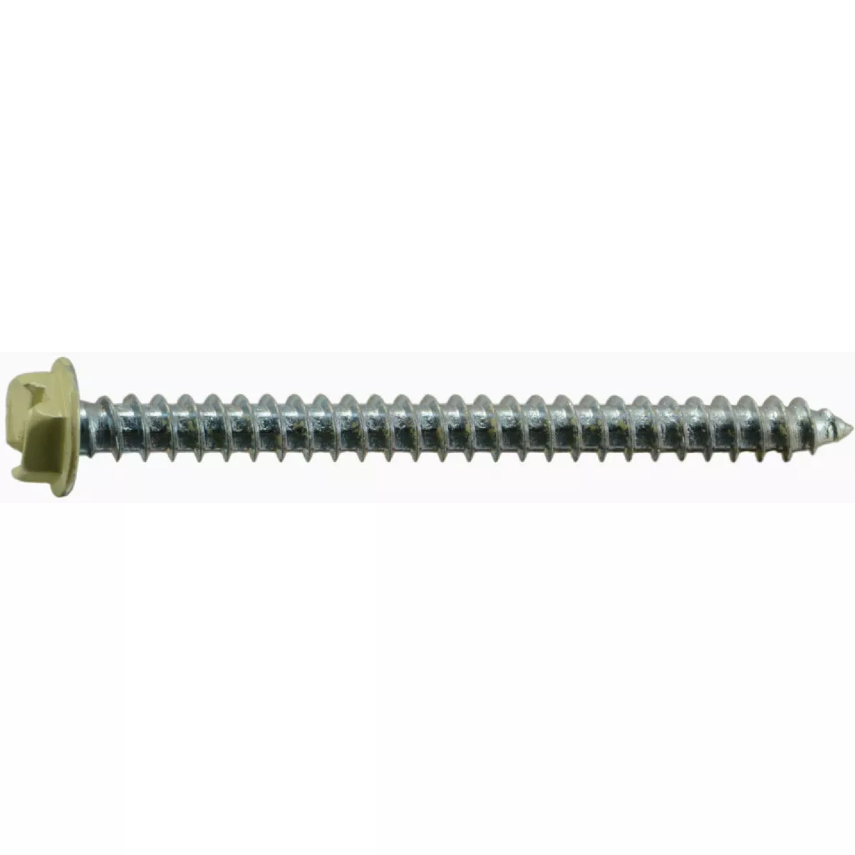 Midwest Fastener #8 x 2 In. Beige Painted Steel Slotted Hex Washer Head Sheet Metal Screws