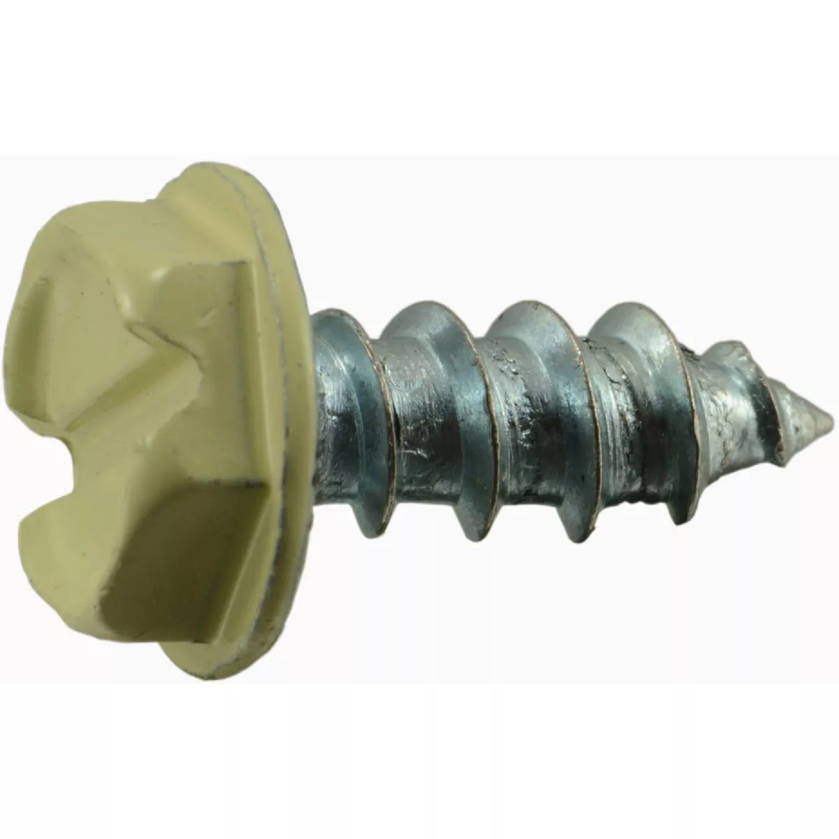Midwest Fastener #10 x 1/2 In. Beige Painted Steel Slotted Hex Washer Head Sheet Metal Screws - photo 2