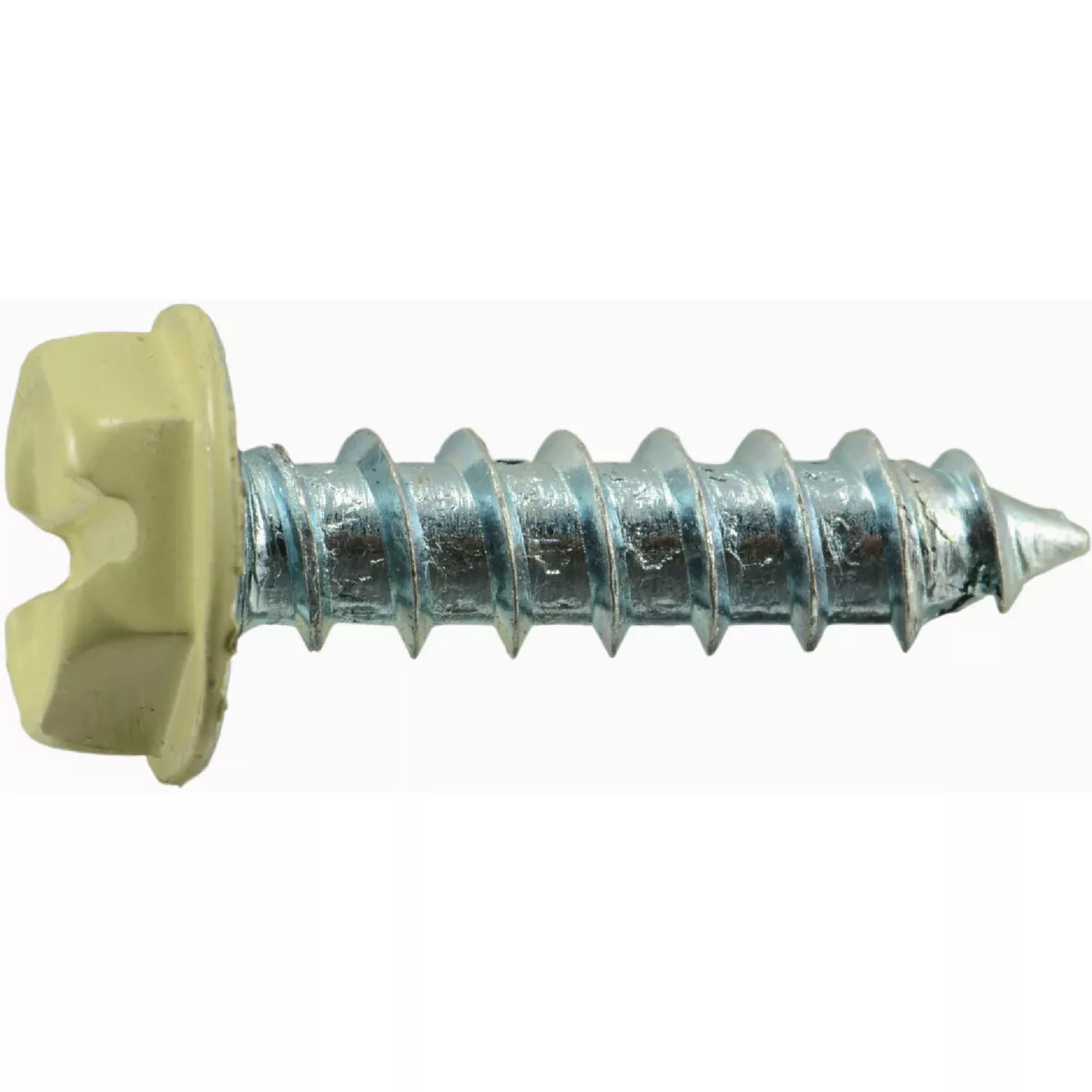 Midwest Fastener #10 x 3/4 In. Beige Painted Steel Slotted Hex Washer Head Sheet Metal Screws - photo 2
