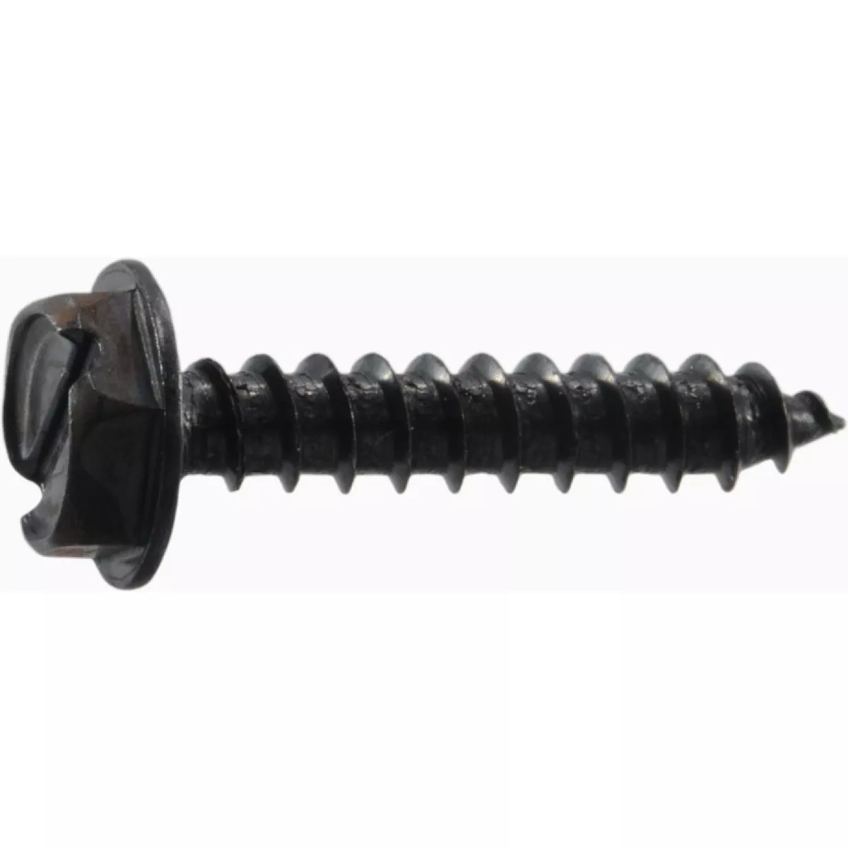 Midwest Fastener #6 x 3/4 In. Black Oxide Steel Slotted Hex Washer Head Sheet Metal Screws (30 Ct.)