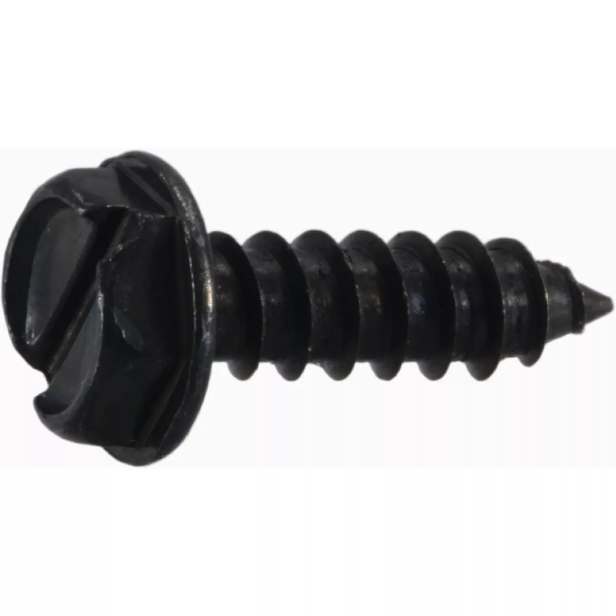 Midwest Fastener #7 x 1/2 In. Black Oxide Steel Slotted Hex Washer Head Sheet Metal Screws (30 Ct.)