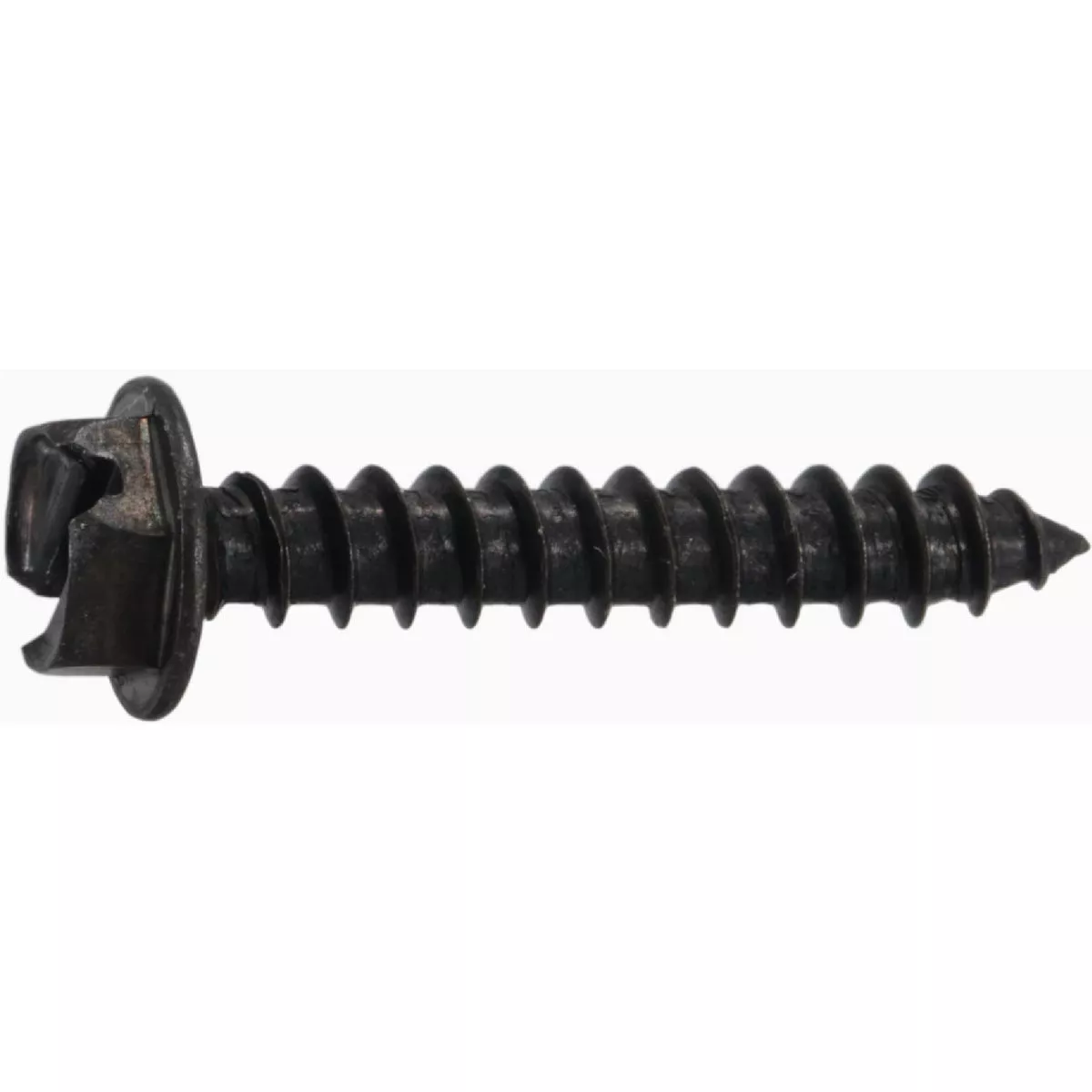 Midwest Fastener #8 x 1 In. Black Oxide Steel Slotted Hex Washer Head Sheet Metal Screws (15 Ct.)