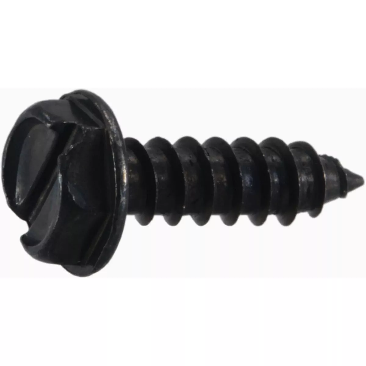 Midwest Fastener #10 x 3/4 In. Black Oxide Steel Slotted Hex Washer Head Sheet Metal Screws (15 Ct.)