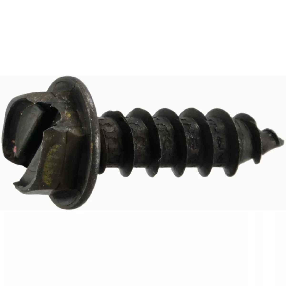 Midwest Fastener #12 x 3/4 In. Black Oxide Steel Slotted Hex Washer Head Sheet Metal Screws (12 Ct.)