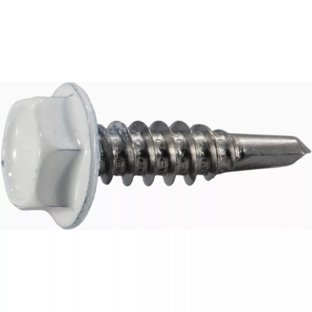 Midwest Fastener #10-16 x 3/4 In. White Painted 410 Stainless Steel Hex Washer Head Self-Drilling Screws