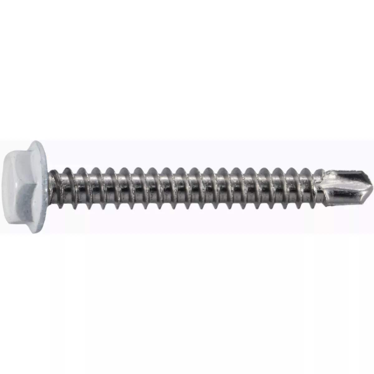 Midwest Fastener #10-16 x 1-1/2 In. White Painted 410 Stainless Steel Hex Washer Head Self-Drilling Screws (8 Ct.)