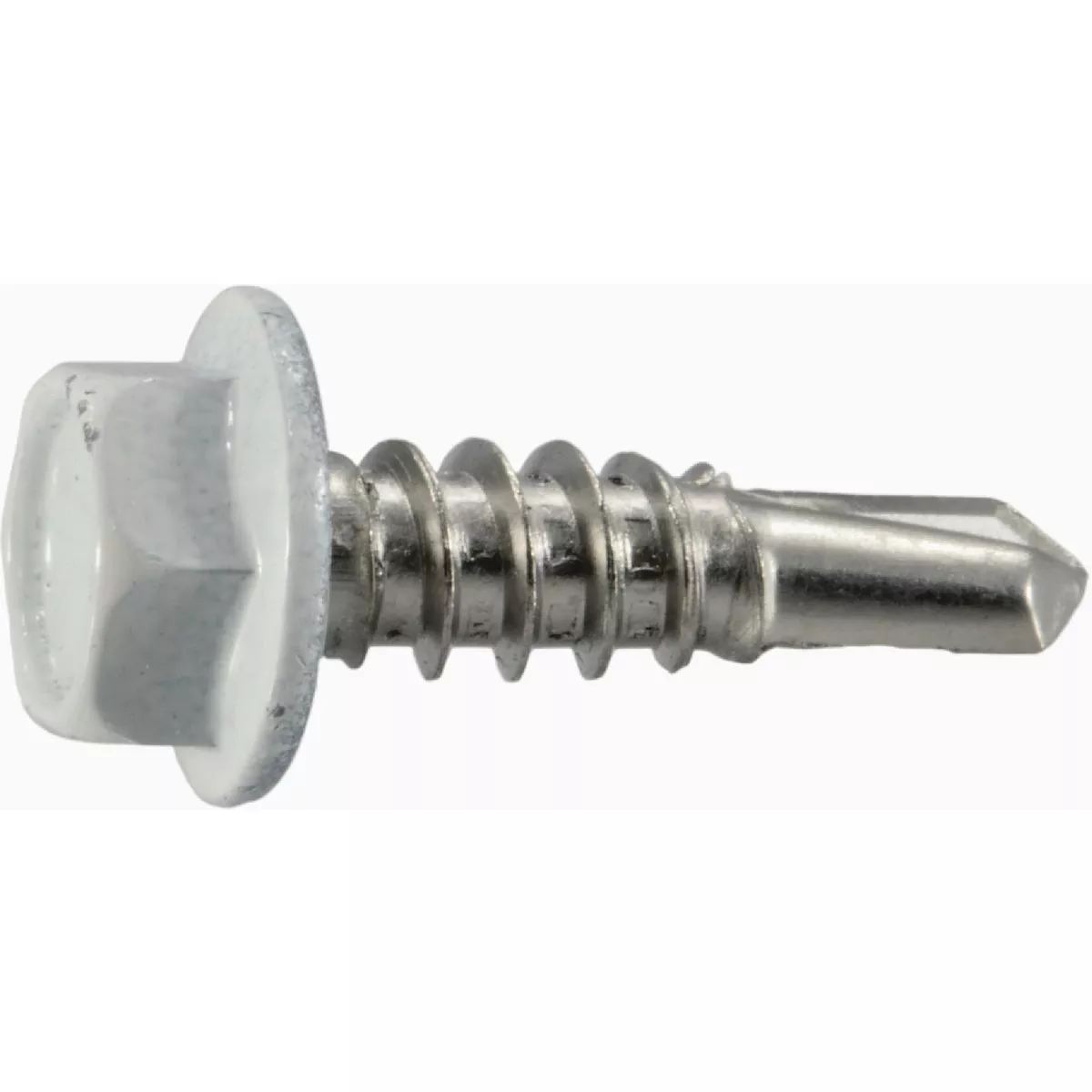 Midwest Fastener #12-14 x 3/4 In. White Painted 410 Stainless Steel Hex Washer Head Self-Drilling Screws (8 Ct.) - photo 2