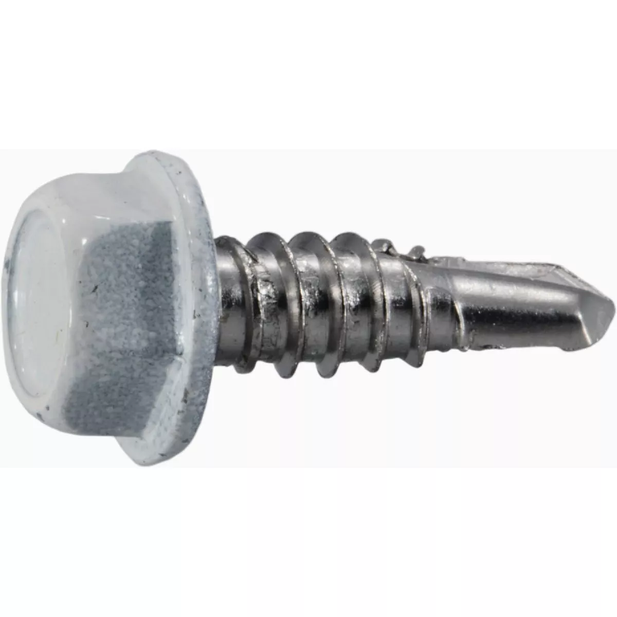 Midwest Fastener #14-13 x 3/4 In. White Painted 410 Stainless Steel Hex Washer Head Self-Drilling Screws (6 Ct.)