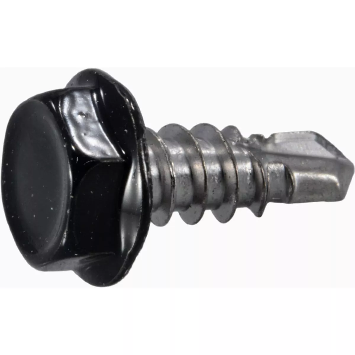 Midwest Fastener #8-18 x 1/2 In. Black Painted 410 Stainless Steel Hex Washer Head Self-Drilling Screws (15 Ct.)