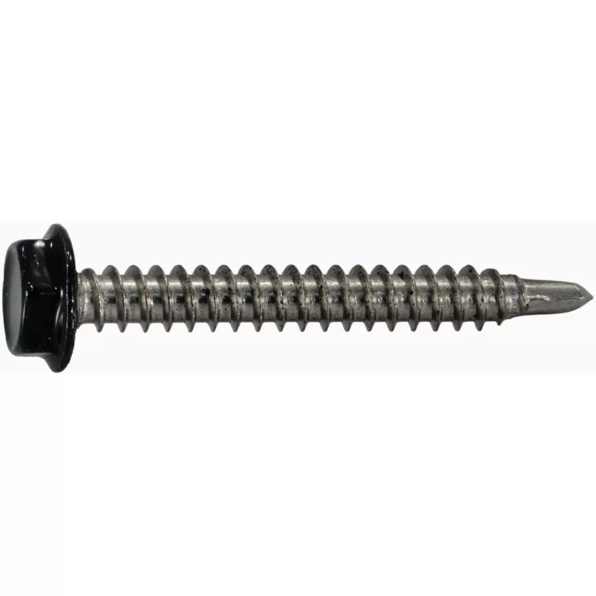 Midwest Fastener #10-16 x 1-1/2 In. Black Painted 410 Stainless Steel Hex Washer Head Self-Drilling Screws